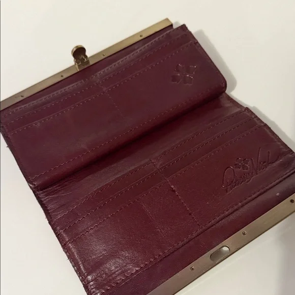 Patricia Nash Burgundy Leather Frame Wallet - Picture 4 of 9